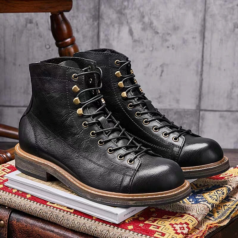 Leather Work Dress - Handgemaakte Britse Big Size Mannen Laarzen