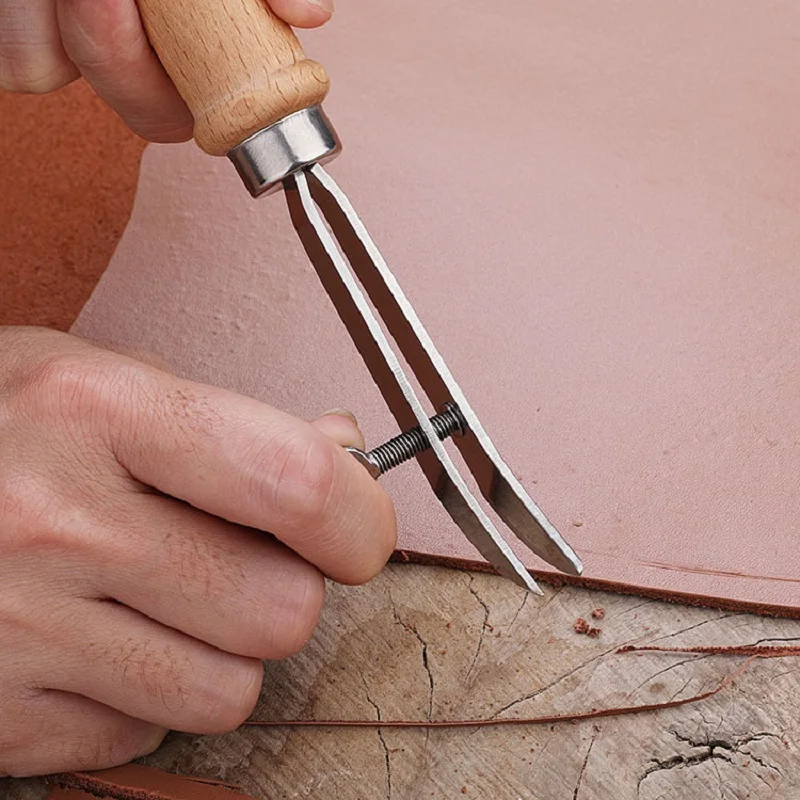 Groover Stitching Tool - DIY Verstelbare Lederen Rand Creaser Kraspen