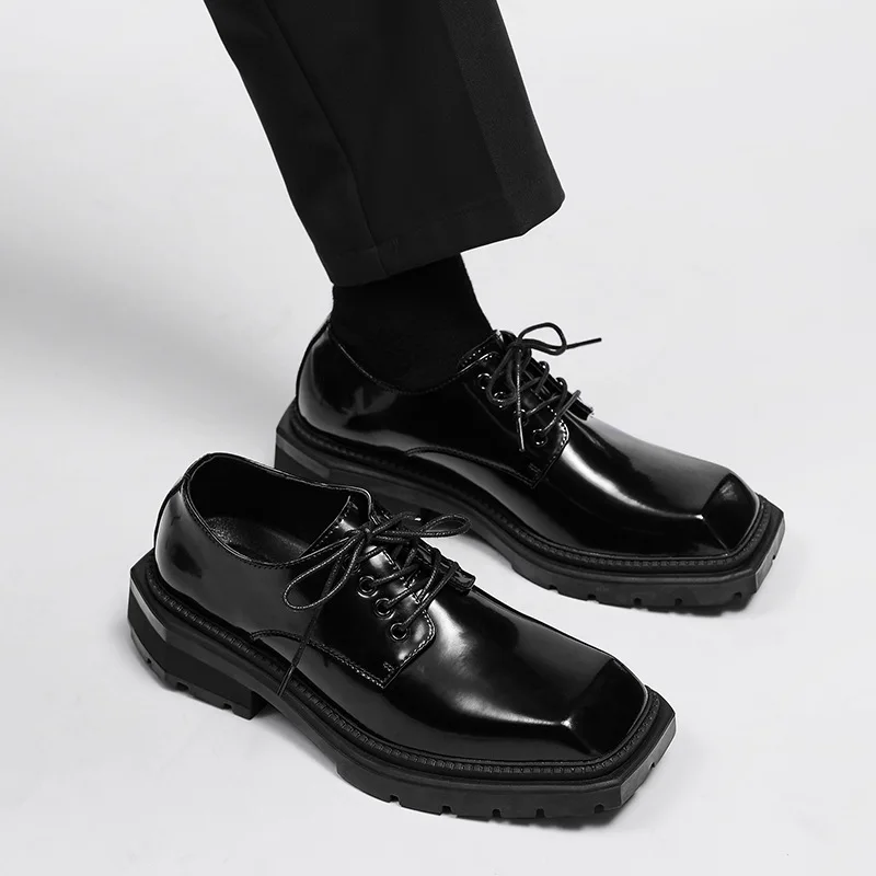 Leather Work Dress - Herenschoenen Nieuwe leren schoenen met vierkante