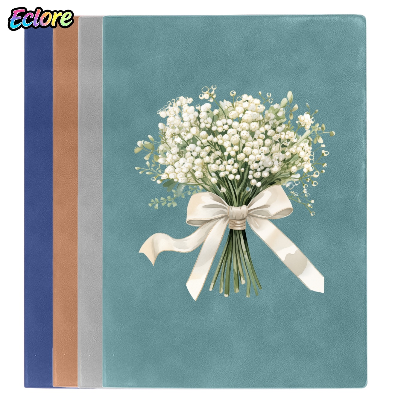 Leatherwork Journal - Vintage lederen dagboek met bloemenwaterverfomslag, gevoerd