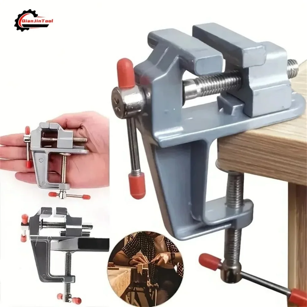 Leatherwork Bench - Miniatuur tafelklem bankschroef kleine werkbank aluminium