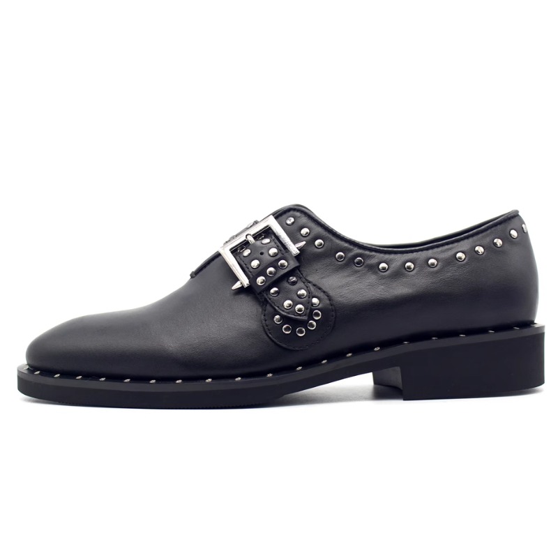 Leather Work Dress - Nieuwe Mode Rivet Munk Schoenen Loafers