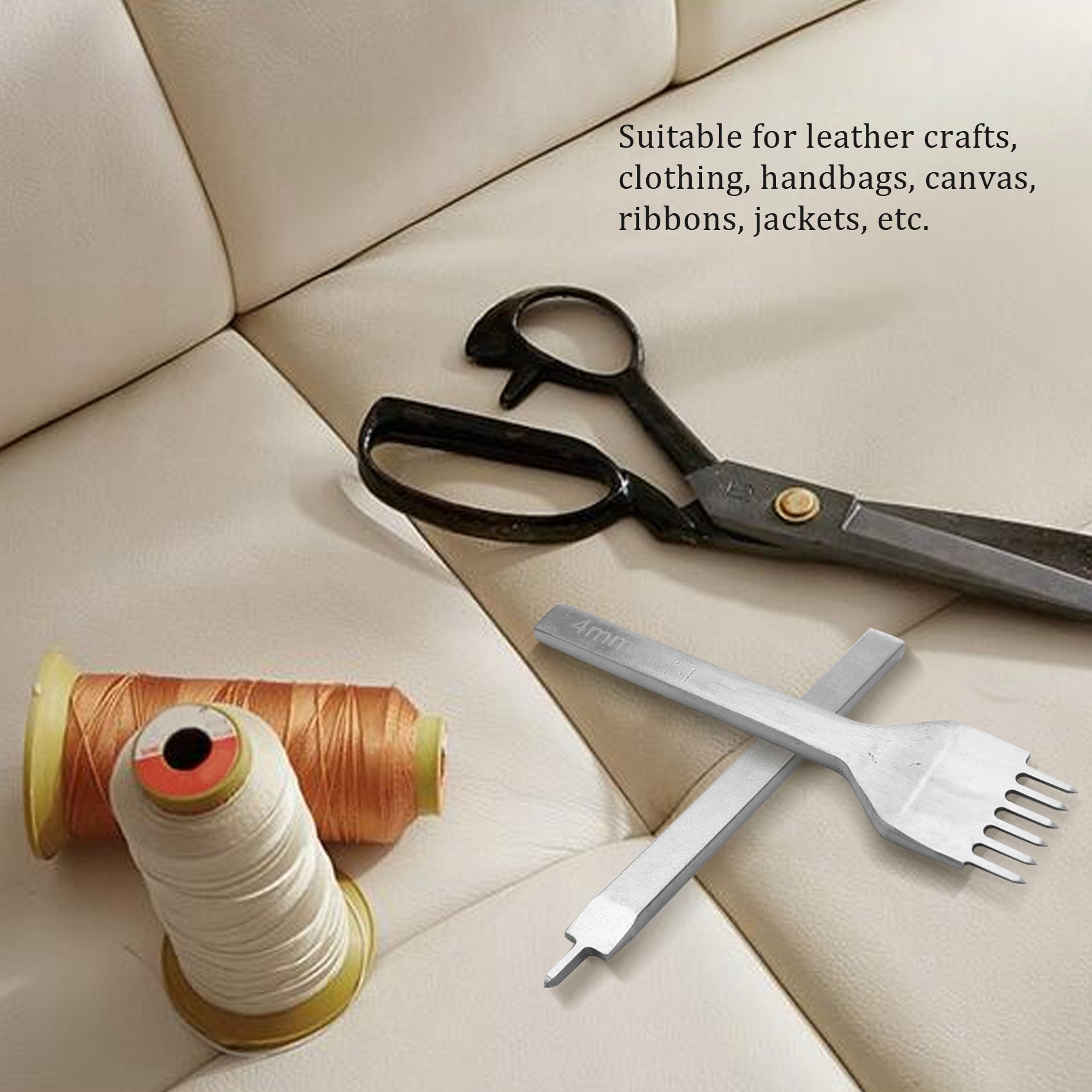 Groover Stitching Tool - BAAR-lederen stikbeitel set, vetersluiting stikpons, stikgroover