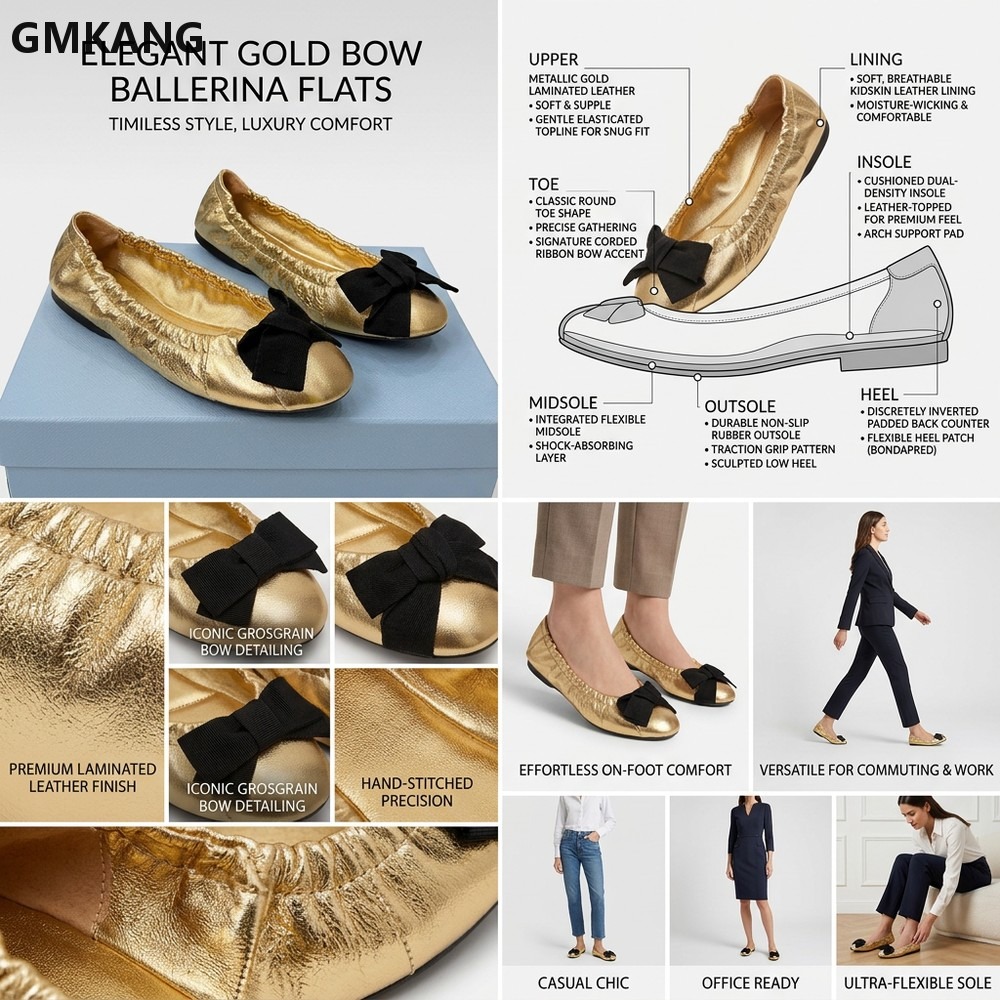 Dames Ballerina's met strik, g - Leather Work Dress recensie en prijs