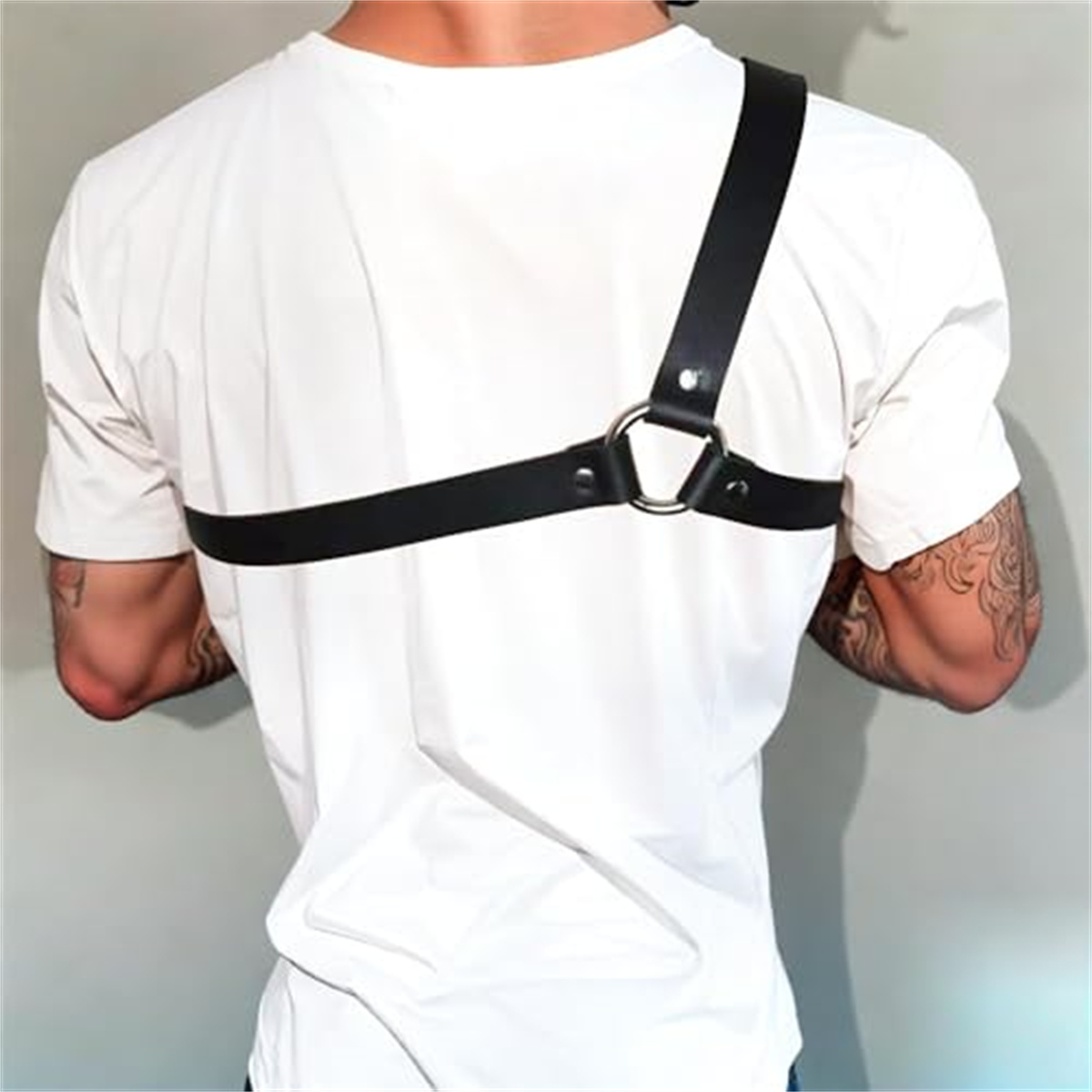 Gotische leren bretelsriem voo - Leather Work Harness recensie en prijs