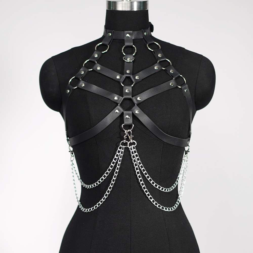 Vrouwen sexy harnas riem borst - Leather Work Harness recensie en prijs
