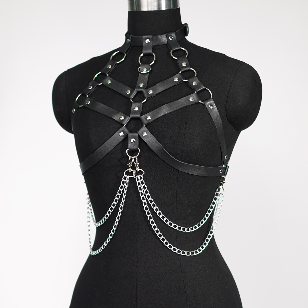 Vrouwen sexy harnas riem borst - Leather Work Harness recensie en prijs