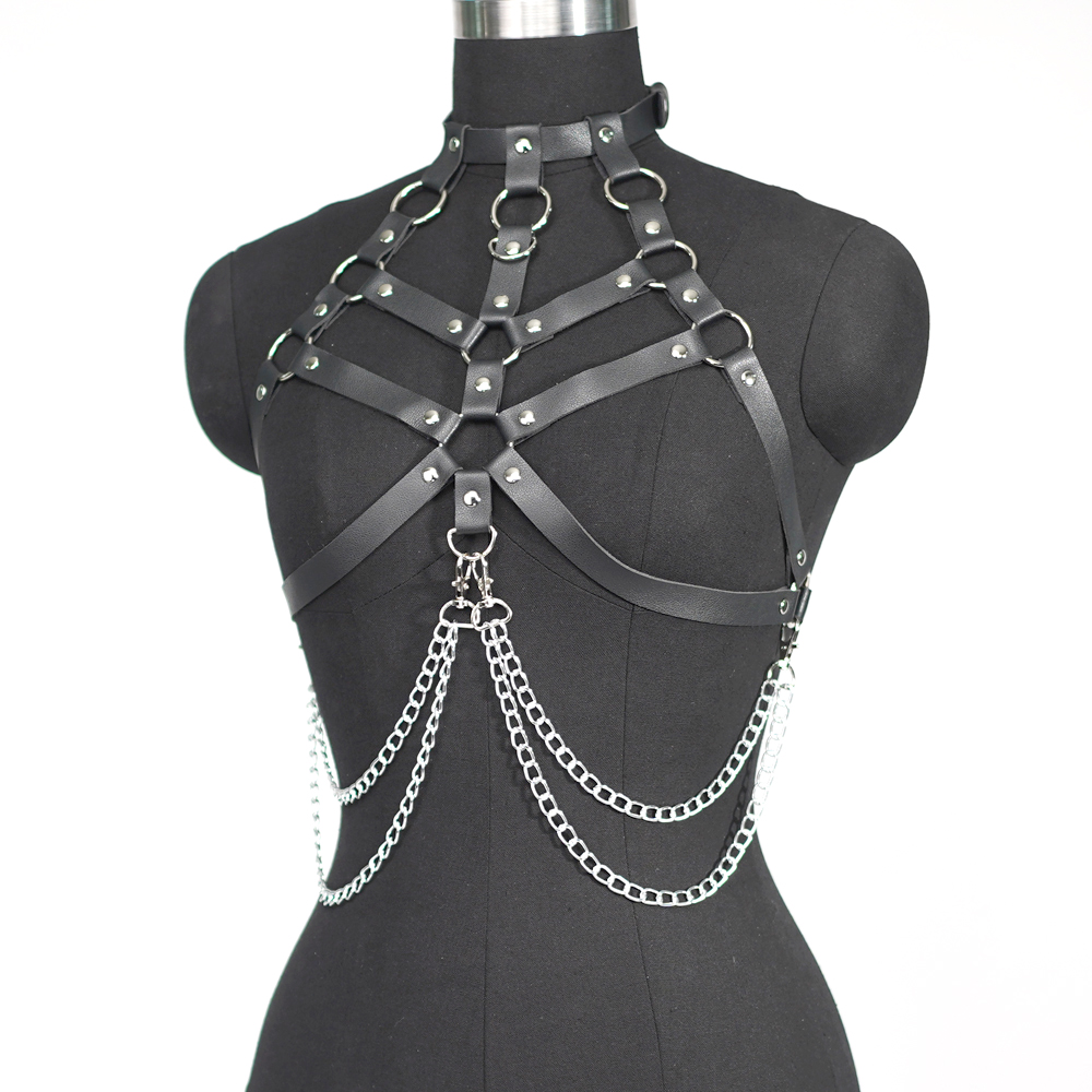 Vrouwen sexy harnas riem borst - Leather Work Harness recensie en prijs