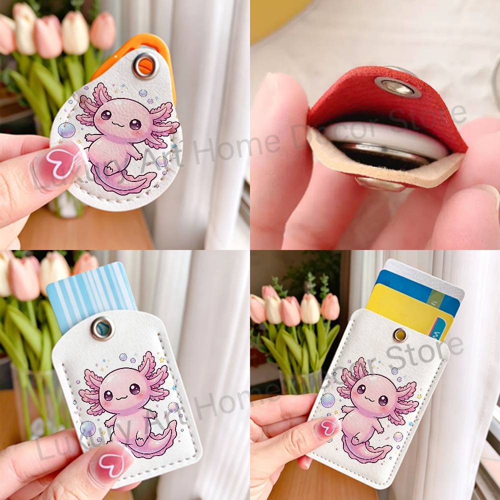 Leuke roze A-Axolotl cartoonho - Leatherwork Keychain recensie en prijs