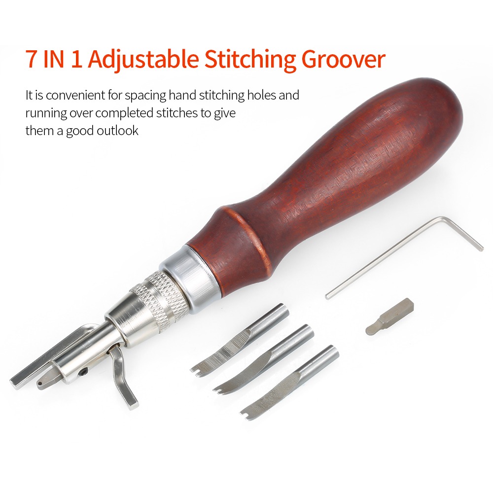 Verstelbare lederen stiknaadgr - Groover Stitching Tool recensie en prijs