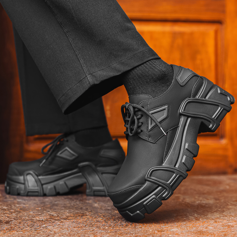 Mannen Platform Lederen Schoen - Leather Work Dress recensie en prijs