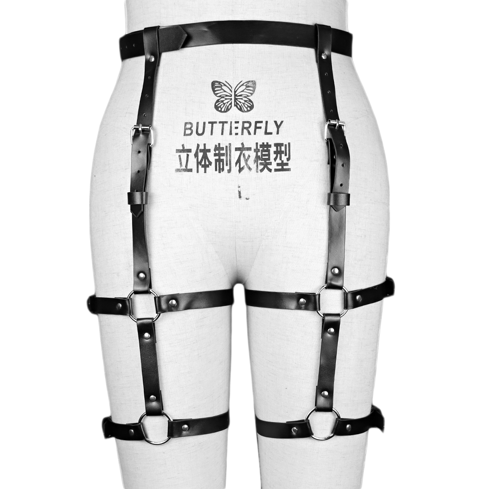 Punk lederen dijriemriem zwart - Leather Work Harness recensie en prijs